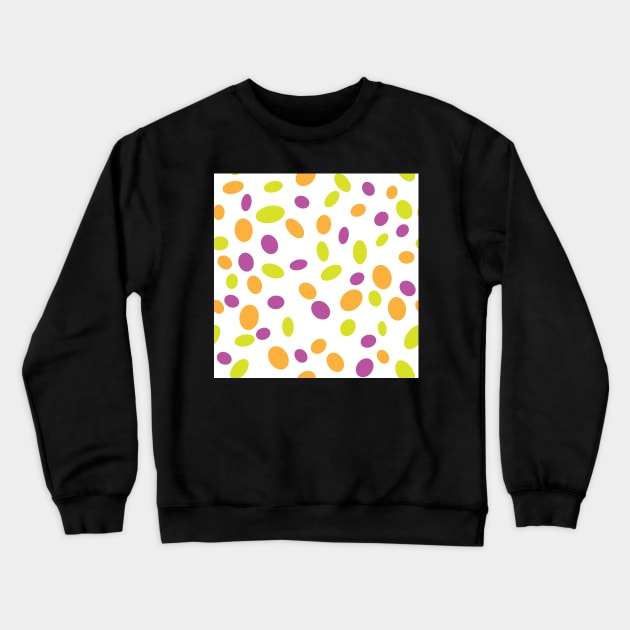 Colorful spots, ovals in orange green and purple Crewneck Sweatshirt by counterclockwise